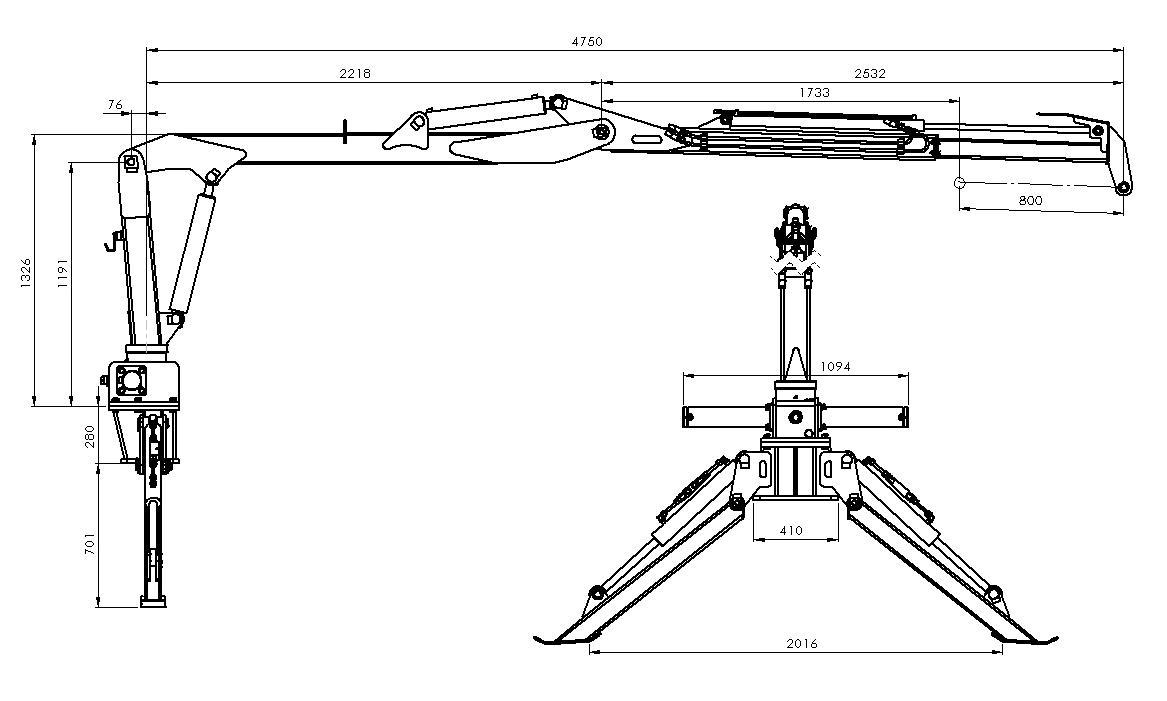 HYDRAULIC TIMBER CRANE OTL 40T